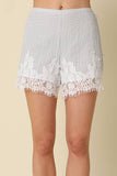 Lisa Gingham Lace-Hem Shorts