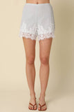 Lisa Gingham Lace-Hem Shorts