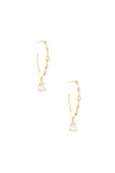 Delicate Crystal Charm Hoop Earrings