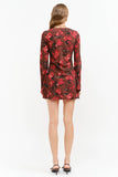 Sofie the Label Palermo Dress in brown floral, boat neckline detail