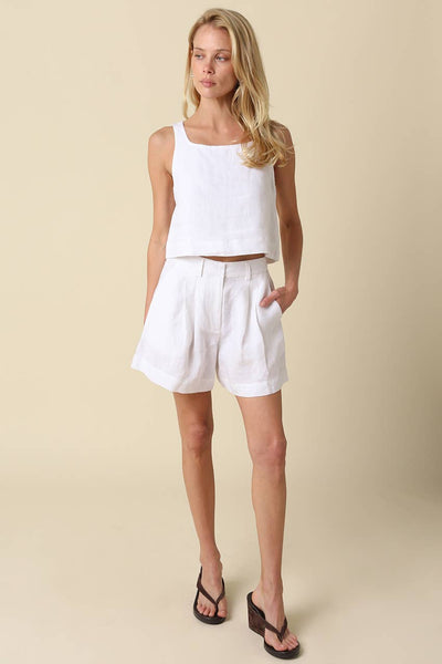 Lina Linen Crop Tank Top