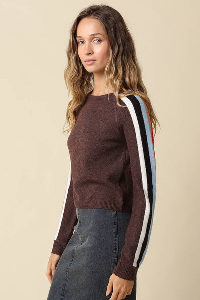 Rylee Contrast Stripe Knit Sweater