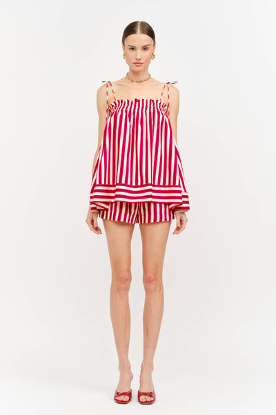 Juni Red Stripe Top