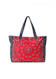 Bailey Bandana Tote - Red/Navy