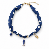 Coastal Fish Charm Scarf Necklace