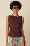 Jade Embroidered Open-Back Top