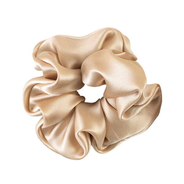"Silken Hair" Silk Scrunchie Hair Tie - Champagne by VIDA MOULIN