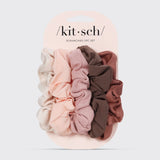 Assorted Textured Scrunchies - Terracotta