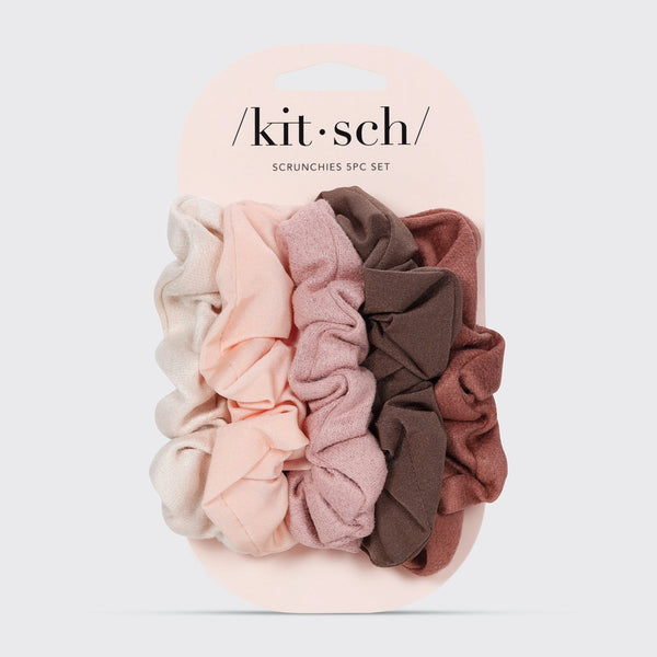 Assorted Textured Scrunchies - Terracotta