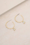 Delicate Crystal Charm Hoop Earrings