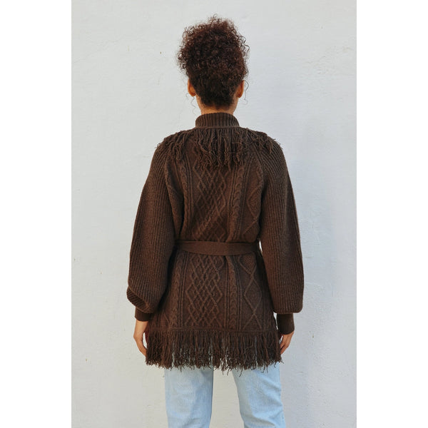 Cable Fringe Cardigan