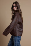 Reversible Faux Leather Sherpa Jacket