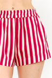 Arlette Red Striped Shorts