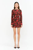 Sofie the Label Palermo Dress in brown floral, styled front