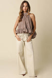 Kaylyn Pants in Natural Taupe, styled full length