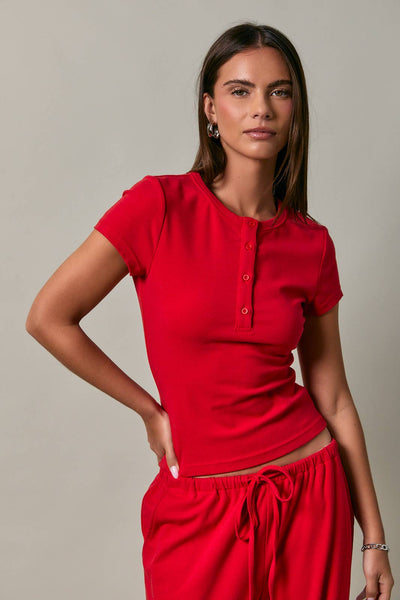 Short Sleeve Henley Tee