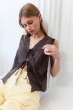 Chocolate Lace Trim Top