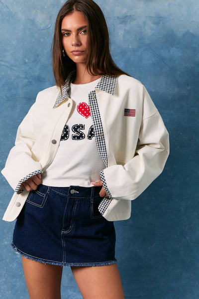 Americana Gingham Trim Jacket