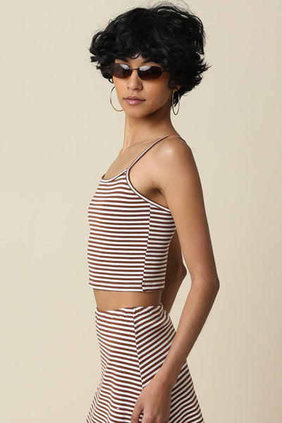 Zoey Striped Crop Knit Top