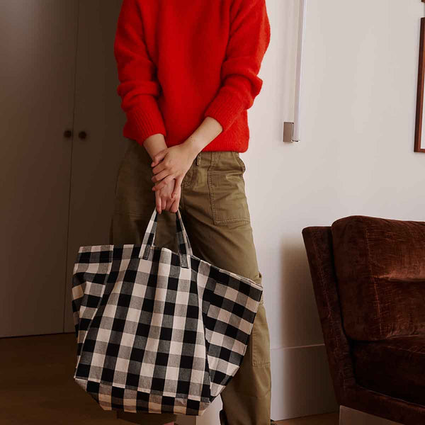 Elisa Big Vichy Greige Tote