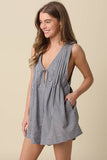 Hailey Gingham Tie-Front Romper
