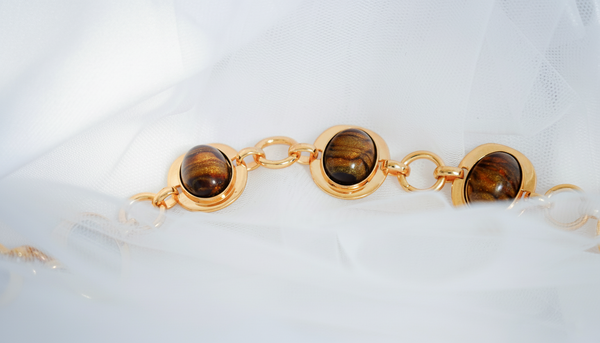 Glossy Coffee Bean Chain Belt