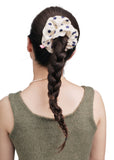 Polka Dot Silk Scrunchie - White