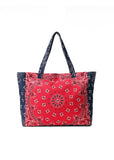 Bailey Bandana Tote - Red/Navy