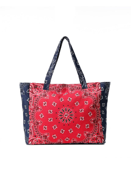 Bailey Bandana Tote - Red/Navy