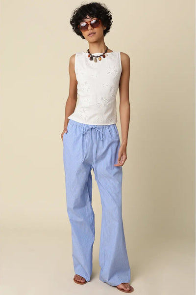 Jade Embroidered Open-Back Top - White