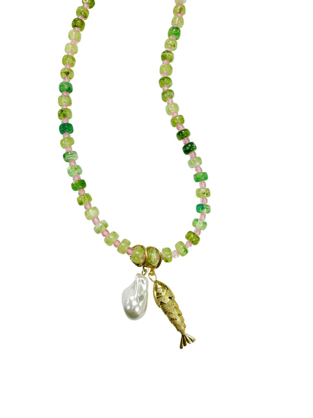 Jaxson Beaded Fish Charm Necklace