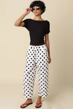 Angela Boat Neck Cinched Tee - Black