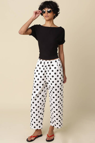 Angela Boat Neck Cinched Tee - Black
