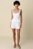 Alyay Linen Smocked Back Peplum Top