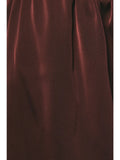 Satin Lace Stretch Shorts - Brown
