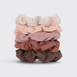 Assorted Textured Scrunchies - Terracotta