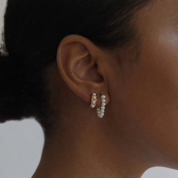 Eloise Pearl Chain Hoops