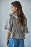 Cottage Stripe Ruffle Top