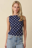 Marina Polka Dot Open-Back Top