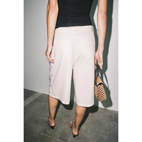 Sable Pleated Bermuda Shorts