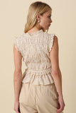 Jenny Smocked Ruffle Hem Blouse