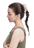 Polka Dot Silk Scrunchie - White
