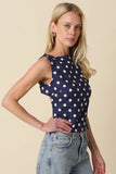Marina Polka Dot Open-Back Top