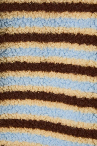 Collared Stripe Fleece Pullover