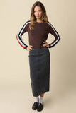 Rylee Contrast Stripe Knit Sweater