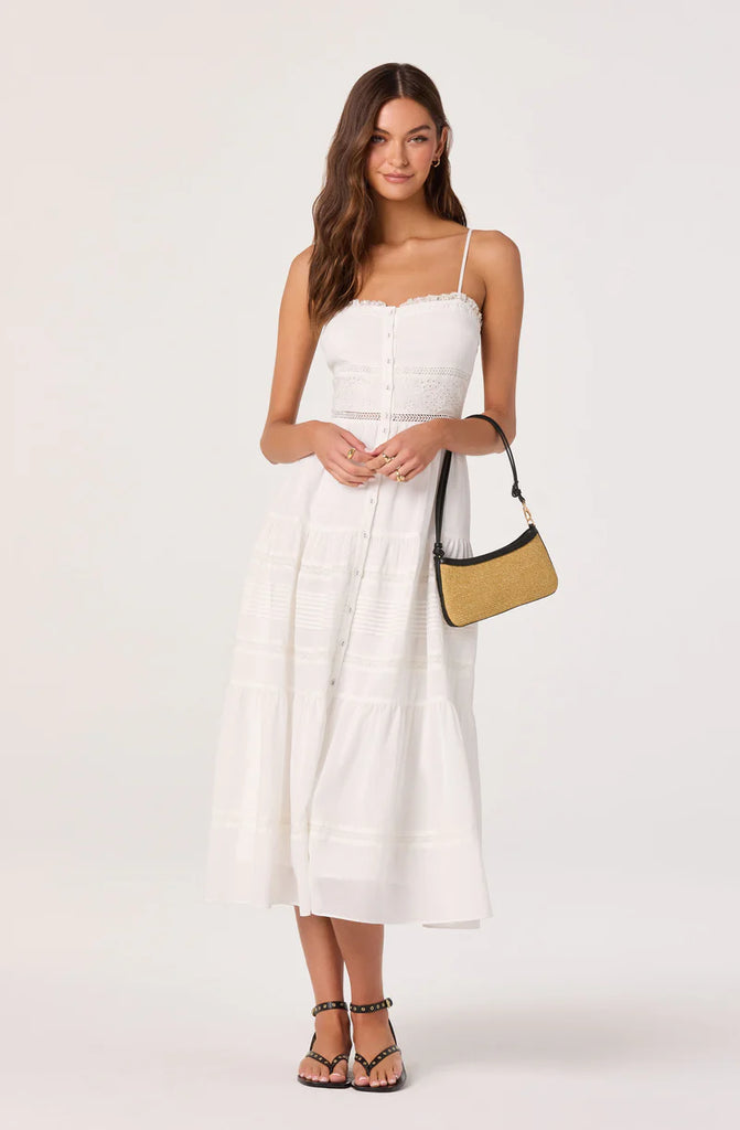 ASTR the Label | Annabel Eyelet Midi Dress in White