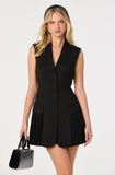 Gianna Sleeveless Blazer Mini Dress in Black - detail 2