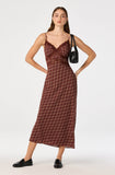 Carin Dress in Wine Plaid - back