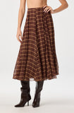 ASTR The Label Fiori Skirt in Brown Plaid