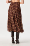 ASTR The Label Fiori Skirt in Brown Plaid